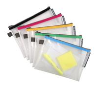 Pochette à fermeture éclair - Exacompta - Plastique souple - Couleurs assorties - Imperméable - Mixte