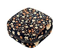 Pochette à fermeture éclair pour tasse menstruelle, motif fleurs colorées sans couture, sacs de rangement hygiéniques pour tampons souples pour filles, femmes, femmes