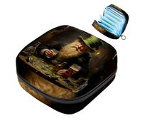 Pochette à fermeture éclair pour tasse menstruelle, sacs de rangement pour serviettes hygiéniques, motif trèfle à quatre feuilles Happy St Patrick-2106 - Porte-monnaie doux pour filles et femmes