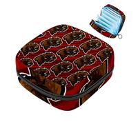 Pochette à fermeture éclair pour tasse menstruelle, sacs de rangement pour serviettes hygiéniques, ours grizzly attaque griffe tampons souples pour filles femmes femmes féminins