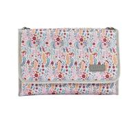 BÉABA Pochette à Langer Bébé avec Matelas de Voyage 100% Coton - Compacte, Pliable, Facile à Transporter - Tapis à Langer, Genève Mirage grey / Floral