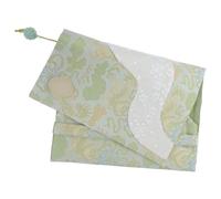 Pochette à Livres A5 en Tissu Brodé Vert, Élégante et Lavable | Carnets et Agendas, Protection Ajustée Réutilisable, Motif Floral Artistique, Style Soigné