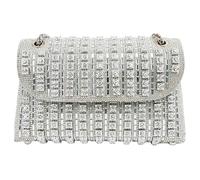 Pochette à main avec strass pour femme, portefeuille à paillettes avec strass - Sac de soirée scintillant pour femme | Portefeuille portable doux en strass pour femme, petite amie, courage, argenté