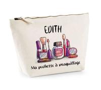 Pochette à maquillage - Edith - Trousse en coton - 28cm x 19cm x 9cm - Beige - 100% coton