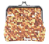 Pochette à monnaie chic en cuir orange étincelle pour femme et fille avec boucle de verrouillage, Chic Spark Orange, Classique