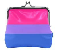 Pochette à monnaie en cuir animal mignon pour femme et fille avec verrou bisexuel en toile mouvement LGBT carte plate portefeuille à changer, mouvement bisexuel en toile LGBT plat, classique