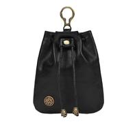 Pochette à monnaie en cuir synthétique | Porte-monnaie rétro avec cordon de serrage | Pochettes de ceinture, sac à dés portable pour bijoux, billets, clés, cartes de crédit, Noir/blanc, Refer to