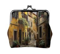 Pochette à monnaie pour femme avec fermeture à glissière italienne Old Street Print - Mini portefeuille pour cartes et rouge à lèvres - Sac à main compact et souple