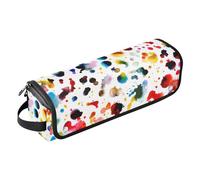 Pochette à outils de coiffure à motif aquarelle abstrait sans couture avec tapis résistant à la chaleur, sac de rangement portable pour fer à friser, lisseur, brosses, pinces à cheveux
