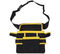 Pochette à Outils Multifonctionnelle en Oxford Noir Grosse Capacité | Multiple Poches, Rangement Organisé, Design Créatif, pour Artisans et Ouvriers du Chantier