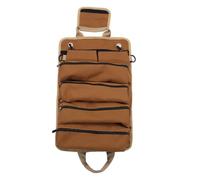 Pochette à Outils Roulante en Toile Oxford Kaki, Accès Facile pour Outils | Rangement Portable, Usage Jardinage et Déplacement, Format Compact