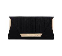 Pochette à paillettes pour femme - Enveloppe - Sac à main formel - Pour mariage, bal de fin d'année, sac à main, Noir , Taille unique