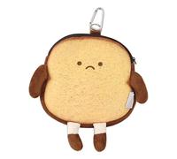 Pochette à - Porte-monnaie avec fermeture éclair | Pendentif de sac, petite poche pour pièces de monnaie, porte-monnaie en peluche pour carte de crédit, clés, casque, rouge à lèvres, Toast brûlé