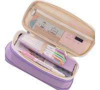 Pochette à Stylo de Rangement avec Fermeture à Glissière pour Boîte de Voyage de L'école de Collège de Bureau (Violet) Grande Trousse à Crayons de Grande capacité School Supplies School Supplies