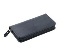 Pochette À Stylos En Cuir - Sac De Papeterie Vintage De Grande Capacité À 3 Emplacements | Étui À Stylo Plume Avec Fermeture Éclair, Idéal Pour Les Voyages, La Maison, Le Lieu De Travail, L'école, L'é