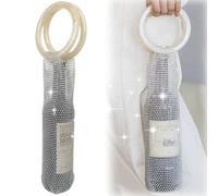 Pochette à vin élégante avec poignée en résine, sac à main en résine, bouteille de vin et tasse pour un usage quotidien élégant avec poignée en marbre, pochette à vin en maille avec poignée en résine