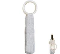 Pochette à vin en strass avec poignée, élégante poignée en résine, sac à vin en strass, sac à vin réutilisable pour fête, mariage, pique-nique et cadeau, blanc, Moderne