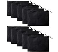 Pochette à Zippée Etanche 10 Pièces A5 Dossier Rangement Documents Sacs de Fichiers en Tissu Oxford Avec Fermeture Éclair Paquet Pochette Fermeture Éclaire Portable pour Livres Clés Portefeuille Noir