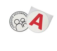Pochette Adhésive + Disque Réversible A Jeune Conducteur - Conduite Accompagnée | Fabriqué en France | Etui Adhésif Transparent Macaron Jeune Conducteur | Accessoire Voiture Rangement