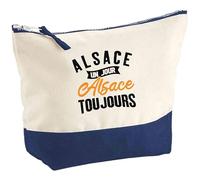 Pochette Alsace Un Jour Alsace Toujours | Pouch | Idée Trousse Toilette Maquillage Transport Cadeau Anniversaire Fête Original Famille Travail Départ Collègue Retraite