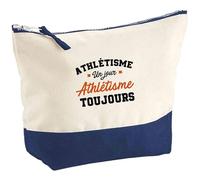 Pochette athlétisme Un Jour athlétisme Toujours | Pouch | Idée Trousse Toilette Maquillage Cadeau Anniversaire Fête Original Famille Travail Départ Collègue Retraite