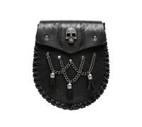 Pochette avec Chaîne Mains Libres, Noir, Noir Effet Cuir, Référence FBG201BK