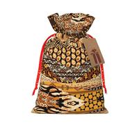 Pochette avec cordon de serrage de style africain imprimé patchwork pour cadeaux, adorables sacs cadeaux réutilisables, parfaits pour les bijoux et plus encore