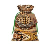 Pochette avec cordon de serrage de style africain imprimé patchwork pour cadeaux, adorables sacs cadeaux réutilisables, parfaits pour les bijoux et plus encore