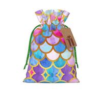 Pochette avec cordon de serrage imprimé arc-en-ciel coloré pour cadeaux, adorables sacs cadeaux réutilisables, parfaits pour les bijoux et plus encore