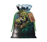 Pochette avec cordon de serrage imprimé des îles Norvège pour cadeaux, adorables sacs cadeaux réutilisables, parfaits pour les bijoux et plus encore