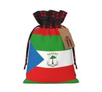 Pochette avec cordon de serrage imprimé drapeau de la Guinée équatoriale M pour emballage de festival, rangement et utilisation de fête
