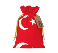 Pochette avec cordon de serrage imprimé drapeau de la Turquie pour cadeaux, adorables sacs cadeaux réutilisables, parfaits pour les bijoux et plus encore