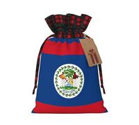 Pochette avec cordon de serrage imprimé drapeau du Belize S pour emballage de festival, rangement et fête
