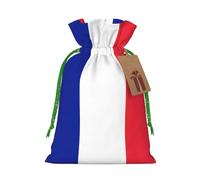 Pochette avec cordon de serrage imprimé drapeau français pour cadeaux, adorables sacs cadeaux réutilisables, parfaits pour les bijoux et plus encore