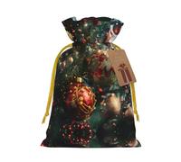 Pochette avec cordon de serrage imprimé Merry Christmas pour cadeaux, adorables sacs cadeaux réutilisables, parfaits pour les bijoux et plus encore