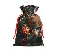 Pochette avec cordon de serrage imprimé Merry Christmas pour cadeaux, adorables sacs cadeaux réutilisables, parfaits pour les bijoux et plus encore