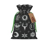 Pochette avec cordon de serrage réutilisable avec symboles Supernatural - Noir - Parfait pour les anniversaires, les anniversaires de mariage et les fêtes