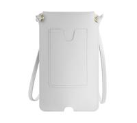 Étui à bandoulière pour smartphone avec compartiment pour carte en similicuir blanc