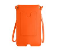 Sac à bandoulière pour smartphone avec compartiment pour carte en similicuir orange