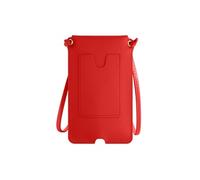 Avizar Pochette Bandoulière Smartphone avec Rangement carte Simili cuir Rouge