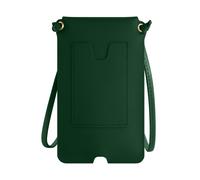 Sac à bandoulière pour smartphone avec compartiment pour cartes en similicuir vert foncé