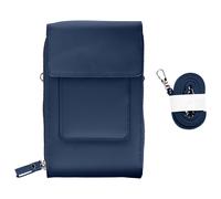 Pochette Bandoulière Smartphone en Simili cuir Sangle 130cm Bleu