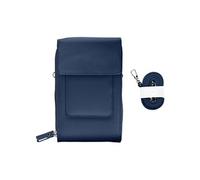 Pochette Bandoulière Smartphone en Simili cuir Sangle 130cm bleu nuit