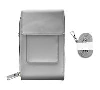 Pochette Bandoulière Smartphone en Simili cuir Sangle 130cm Gris