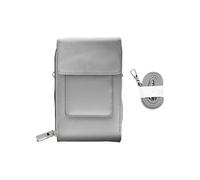 Pochette Bandoulière Smartphone en Simili cuir Sangle 130cm Gris