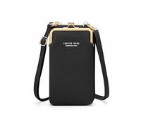 Pochette Bandoulière Smartphone Simili cuir grainé Multi-compartiments noir