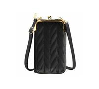 Pochette Bandoulière Smartphone Simili cuir surpiqué Multi-compartiments noir