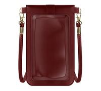 Pochette Bandoulière - Universelle - Bordeaux - Simili cuir - 20.5 x 12 cm - Réglable 1.40m