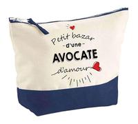 Pochette Bazar d'une Avocate d'Amour | Idée Cadeau pour Collègue Travail Retraite Trousse Grand Format Maquillage Toilette