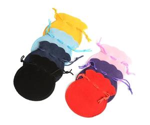 Pochette Bijoux Lot de 100 sachets en velours avec cordon serrage, 7 x 8 cm, 9 12, for emballage bijoux, mariage, fête Noël, cadeau(Random 5-8 colors,7x8cm)